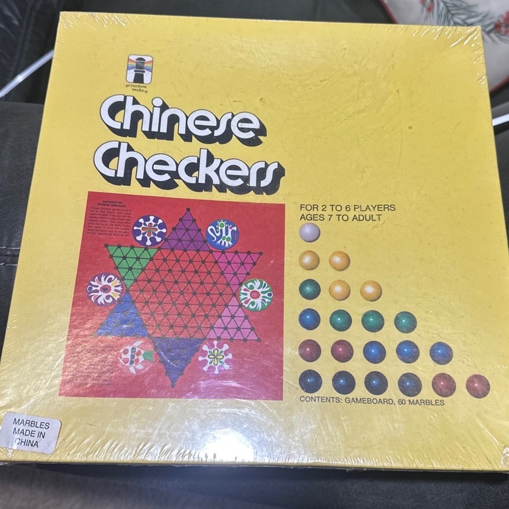 Vintage 1974 The Rainbow Works Chinese Checkers Board Game New Sealed 75957